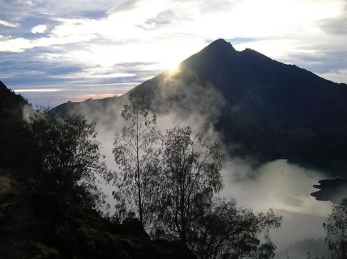 Mount Rinjani at sunrise